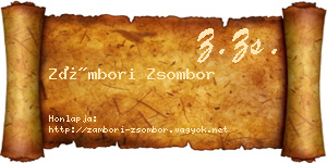 Zámbori Zsombor névjegykártya
