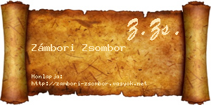 Zámbori Zsombor névjegykártya